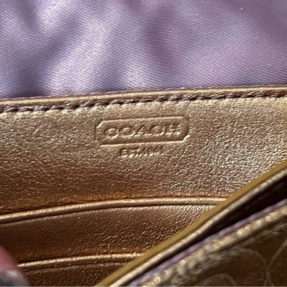 NWT Coach Madison Metallic Leather Small Bag